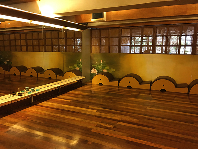 Wooden flooring in One Yoga studio