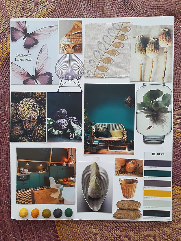 Mood Board 2: Organic Longings Evoked by Palette Be Here