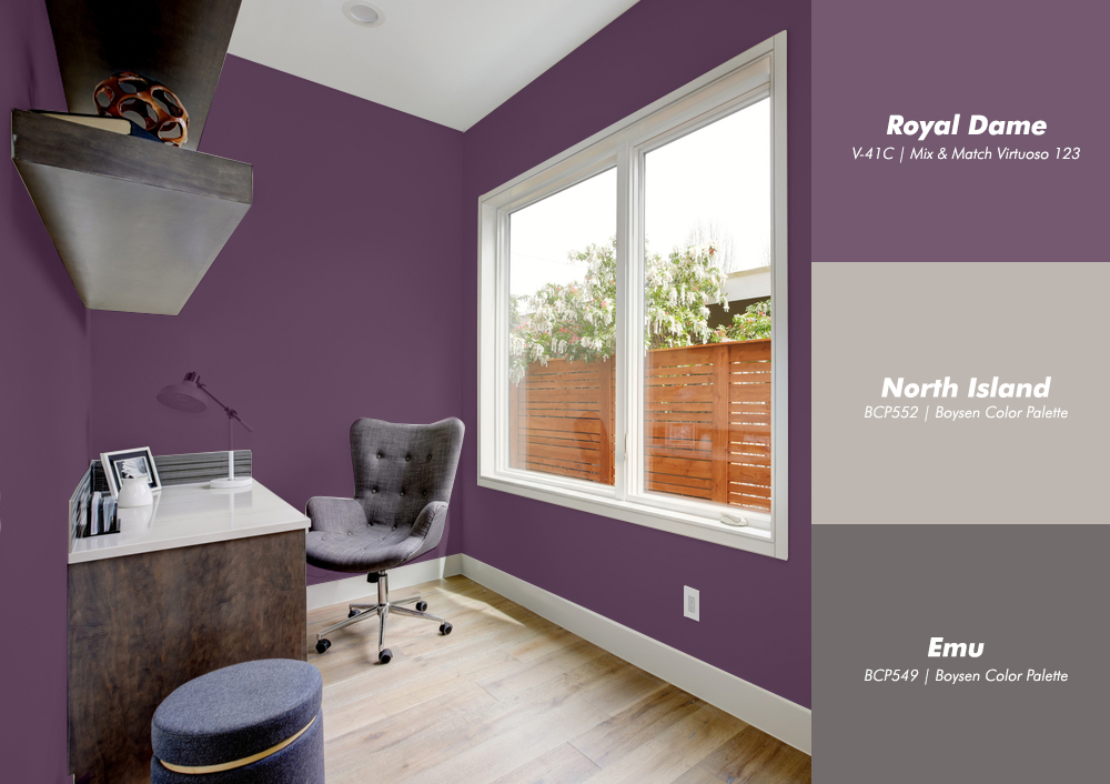 Violet Office Room with Boysen Color Palette