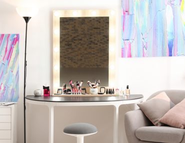 interior with vanity mirror make up