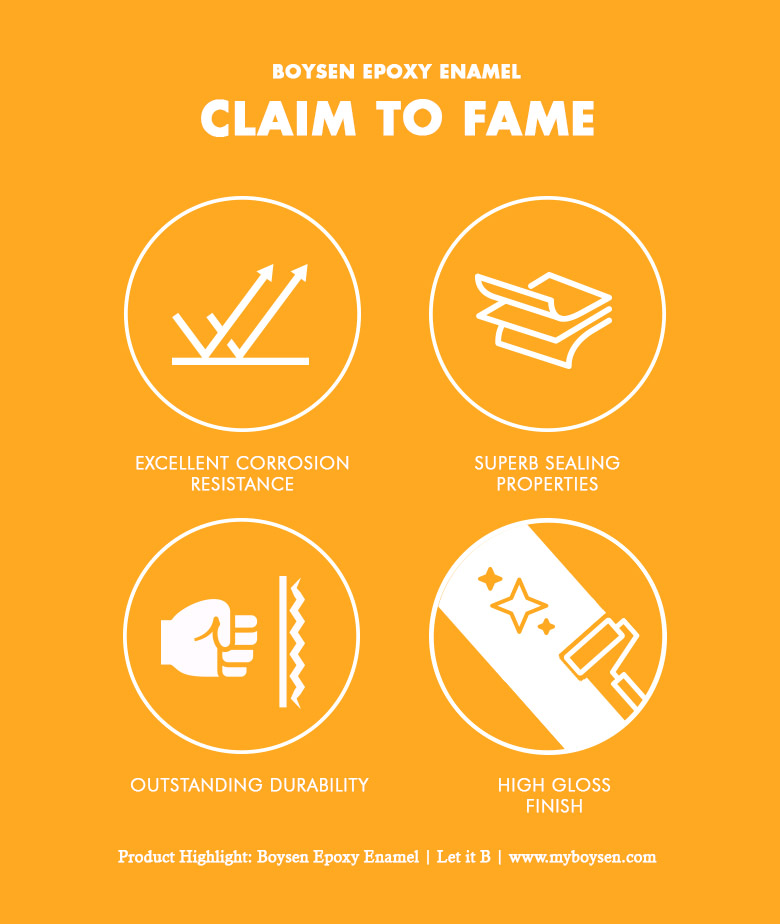 Product Highlight: Boysen Epoxy Enamel Claim to Fame Infographic