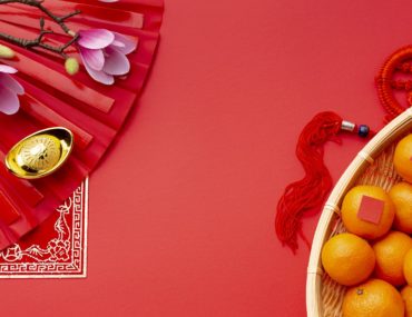 A flat lay of items for the Chinese new year