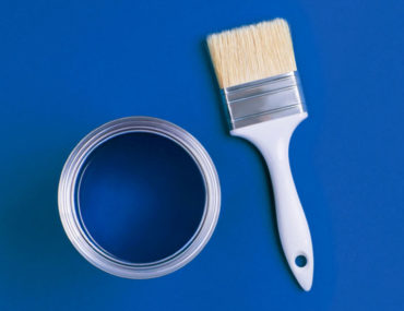 Classic Blue Paint can and paint brush