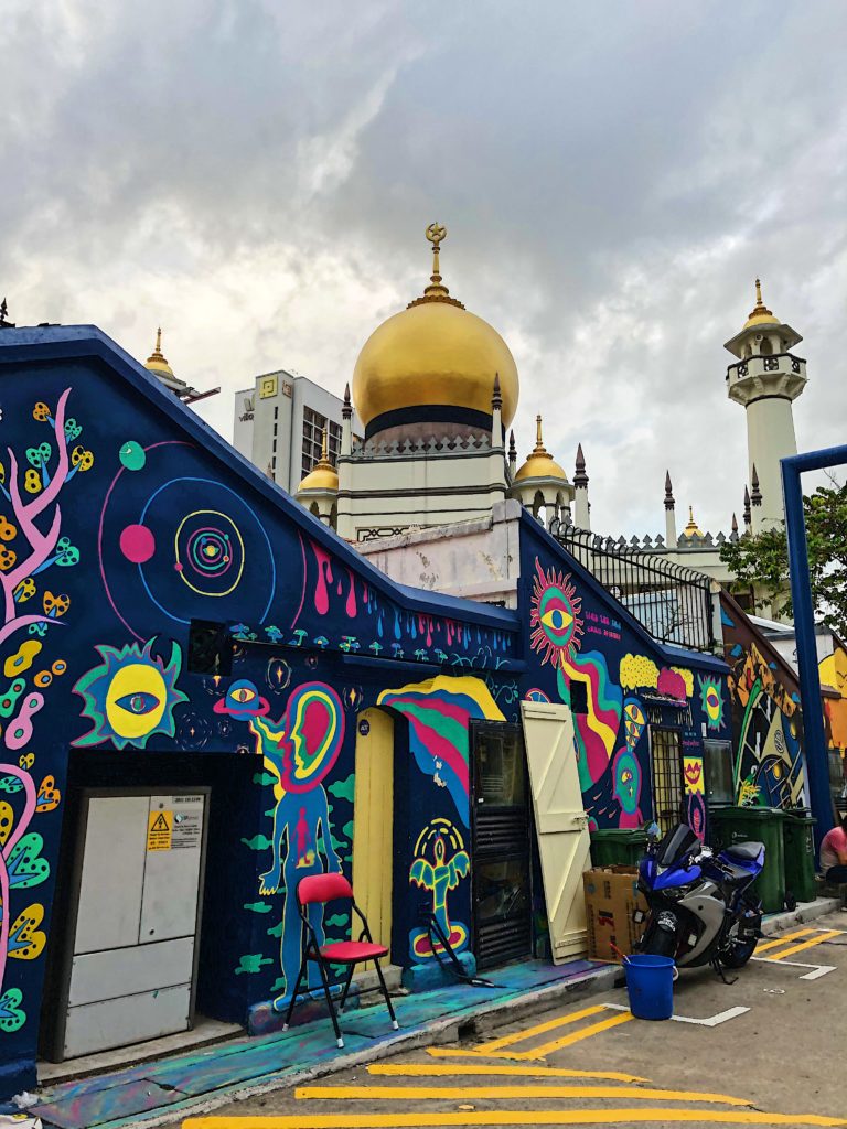 Street art and mosque in Singapore