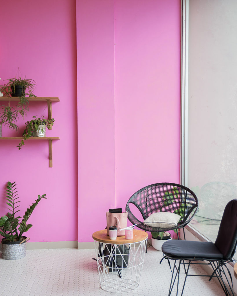 Pink wall interior