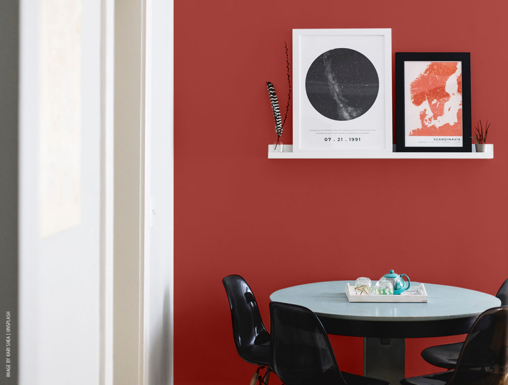 red wall interior