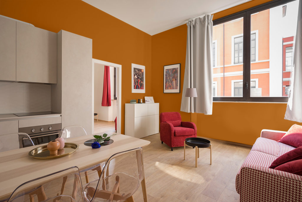 Orange wall interior