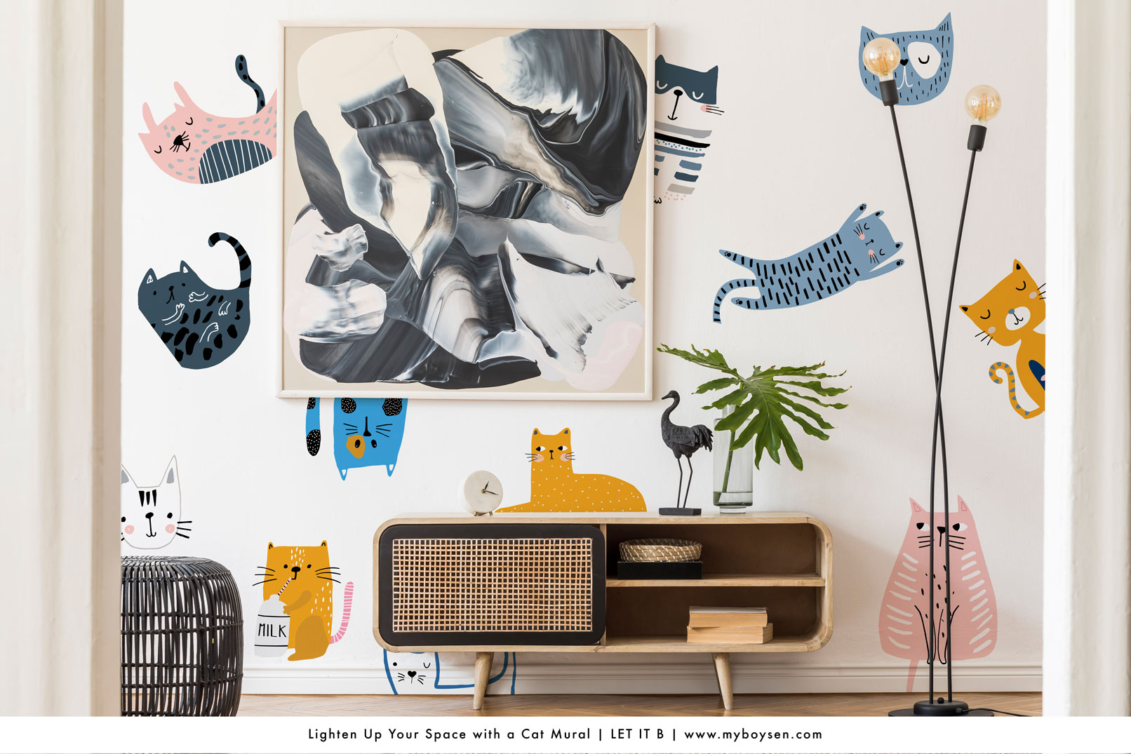 Lighten Up Your Space with a Cat Mural | MyBoysen