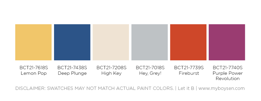 MOVE Color Palette of Boysen Color Trend 2022/23