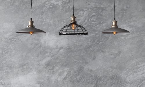 Metal suspended lamps with Edison bulbs